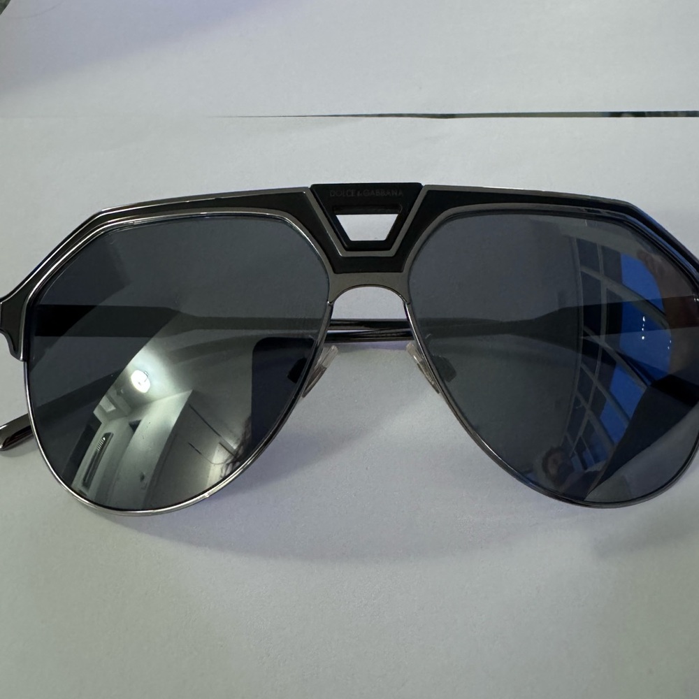 Dolce & Gabbana Silver Frame Aviator Sunglasses